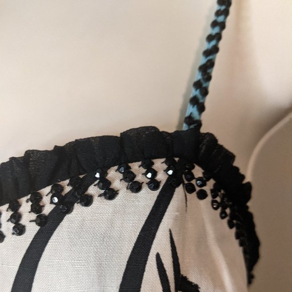 Kensie Black White and Blue Fit and Flare Strappy Dress - Picture 2 of 4